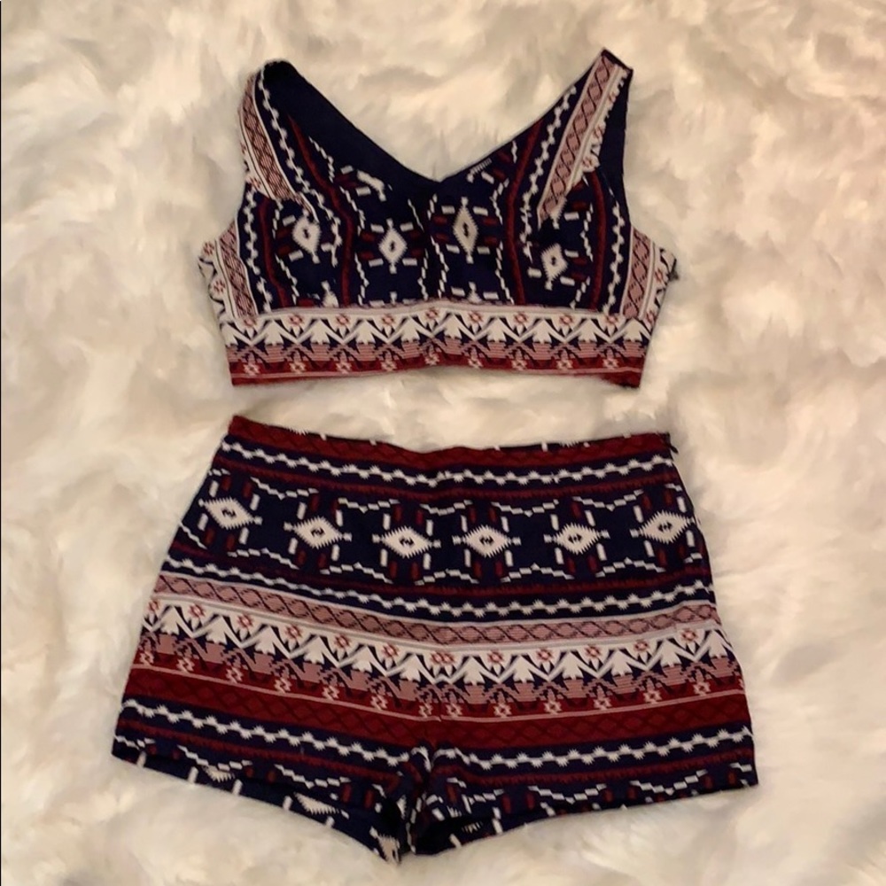 Two piece Crop shorts set